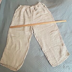 FLAX 2G Pull on Wide leg Soft Natural Linen  Plus Size Pant